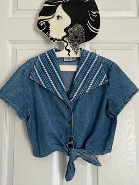 Niki-Lee Denim Sailor Top